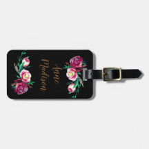Etiquetas de equipaje del Personalizado Floral Dre