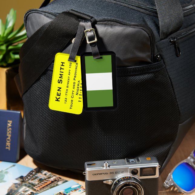 Etiquetas de equipaje Nigeria (Anverso & Reverso)