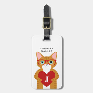 Etiquetas de equipaje para gato del naranja