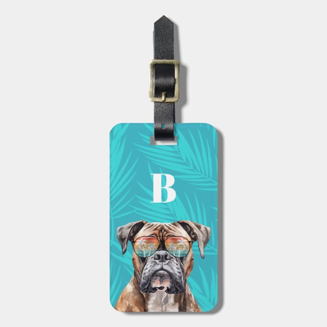 Etiquetas de equipaje para perros Boxer (Frente Vertical)