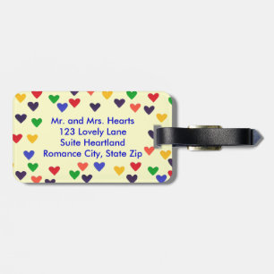 Etiquetas de equipaje personalizadas de los corazo