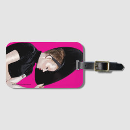 Etiquetas de equipaje. Pie de cereza rosada.