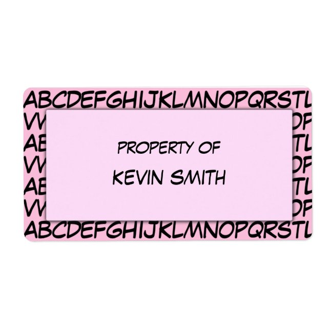 Etiquetas de escuela de alfabetos (Frente)