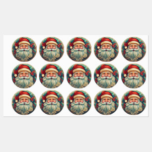 Etiquetas de estilo de Papá Noel Vintage de Arte P