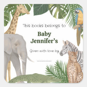 Etiquetas de exlibris de Safari Tropic de Wild One