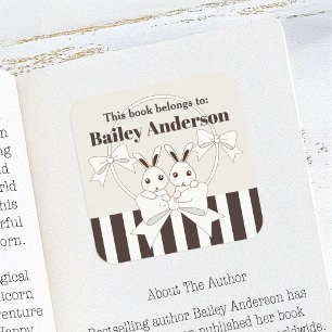 Etiquetas de exlibris personalizadas de conejita l