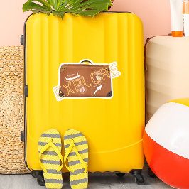 Etiquetas de exploración de maletas de viaje retro