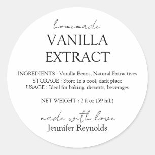 Etiquetas de Extracto de Vainilla Casero con Instr