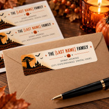 Etiquetas de familia de Safari de Halloween