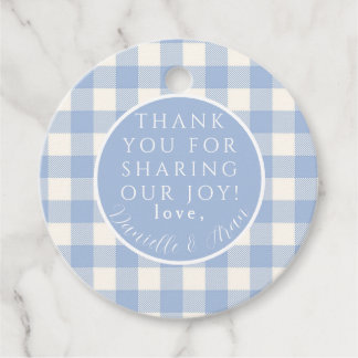 Etiquetas de Favor Blue Gingham Check