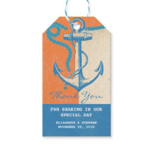 Etiquetas de Favor de Ancla de Boda Náutica