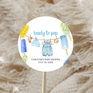 Etiquetas de Favor de Baby Shower Niño Popsicle