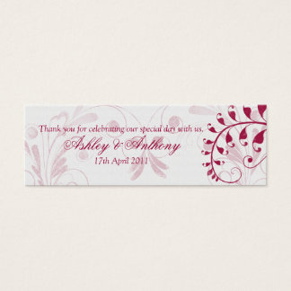 Etiquetas de Favor de Boda Floral Blanco Rojo Vint
