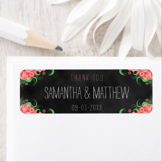 Etiquetas de Favor de Boda Floral de Cartón Rosa N