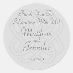 Etiquetas de Favor de Boda Gris Irlandesa Celta Kn