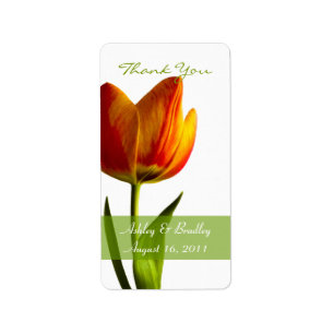 Etiquetas de Favor de Boda naranja Tulip