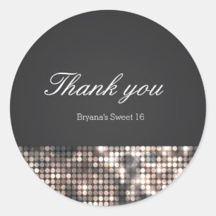 Etiquetas de Favor de Boda Negras Glam Brillantes 