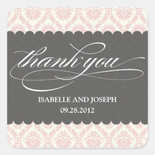 ETIQUETAS DE FAVOR DE BODA   PINK ROMANCE DAMASK S