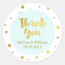 Etiquetas de Favor de Boda Sky Blue Gold Confetti