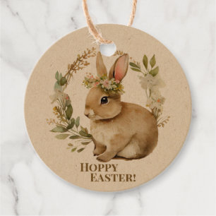 Etiquetas de Favor de Bunny Bunny Floral Watercolo