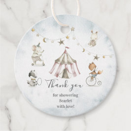 Etiquetas de favor de circo circular de Baby Showe