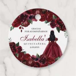 Etiquetas de Favor de Círculo Quinceanera Floral B