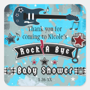 Etiquetas de Favor de Fiesta de Baby Shower Rock A