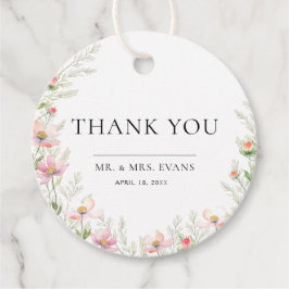Etiquetas de Favor de la Boda de Flores Silvestres