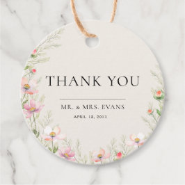 Etiquetas de Favor de la Boda de Flores Silvestres