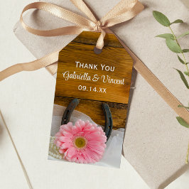 Etiquetas de Favor de la Boda Occidental Pink Dais