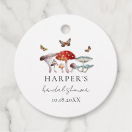 Etiquetas de Favor de la Ducha Bridal de Mushroom 