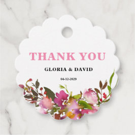 Etiquetas de Favor de la Vieira de Ronda Boda Flor