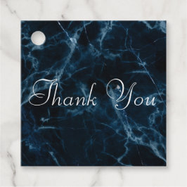 Etiquetas de Favor de Mármol Azul Contemporáneo