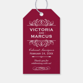 Etiquetas de Favor de Monograma de Botella de Vino