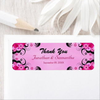 Etiquetas de favor de pequeña boda floral de Fuchs