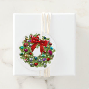 Etiquetas de Favor de Wreath de regalo para navida