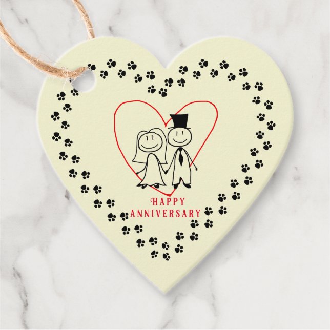 Etiquetas de favor del aniversario (Anverso)