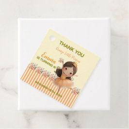 Etiquetas de Favor del Pequeño Princesa naranja