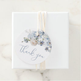 Etiquetas de Favor Floral Algo Azul