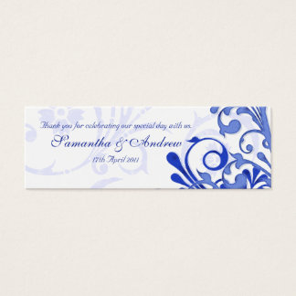 Etiquetas de Favor Floral de Resumen Azul y Blanco