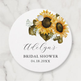 Etiquetas de Favor Rustic Sunflowers Bridal Shower