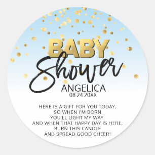 Etiquetas de Favor Votiva de Velas Baby Shower de 