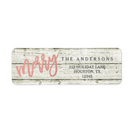 Etiquetas de feriado de Rosa de oro Rústico Glam W