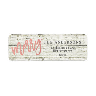 Etiquetas de feriado de Rosa de oro Rústico Glam W