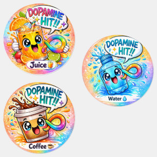 Etiquetas de fiesta kawaii neurodivergentes de gol