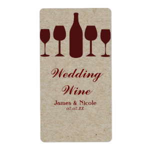 Etiquetas de fiesta para copas de vino tinto y bot