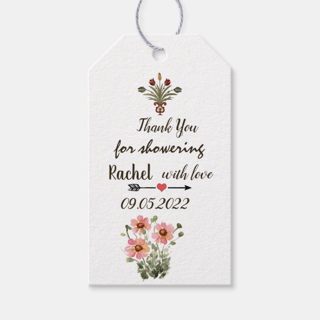 Etiquetas de floral personalizadas Imprimibles (Anverso)