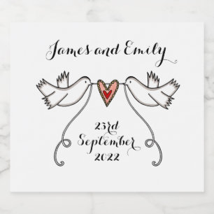 Etiquetas de frasco Boda de palomas blancas person