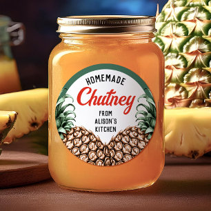 Etiquetas de Frasco de Conservas de Chutney de Piñ