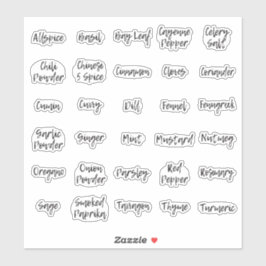 Etiquetas de frasco de especias con fuente de escr